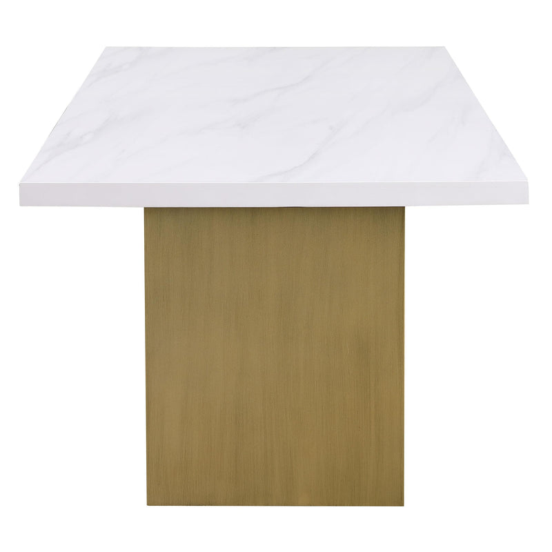 Coaster Furniture Carla Dining Table with Marble Top and Pedestal Base 106651 IMAGE 5