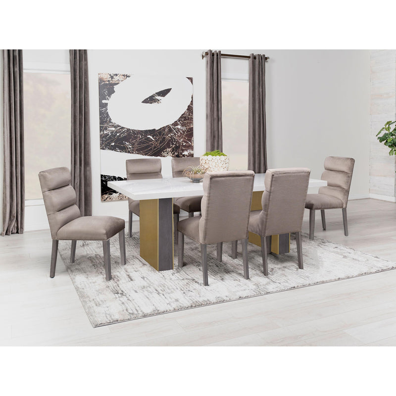 Coaster Furniture Carla Dining Table with Marble Top and Pedestal Base 106651 IMAGE 7