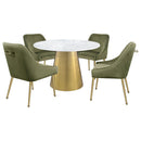 Coaster Furniture Ambrose 107600 Round 50-inch Marble Top Dining Table - Brushed Gold IMAGE 5