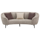 Coaster Furniture Ellorie 504837 Upholstered Channel Back Curved Sofa - Beige IMAGE 2