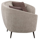 Coaster Furniture Ellorie 504838 Upholstered Channel Back Curved Loveseat - Beige IMAGE 7