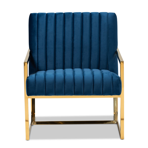 TSF-7754D-Royal Blue/Gold-Accent Chair