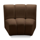 Meridian Infinity Brown Velvet Modular Chair IMAGE 1