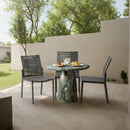 Meridian Cosenza Green 36" Marble Finish Concrete Dining Table IMAGE 2