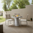 Meridian Cosenza White 36" Marble Finish Concrete Dining Table IMAGE 2
