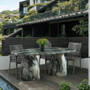 Meridian Cosenza Green 78" Marble Finish Concrete Dining Table (3 Boxes) IMAGE 2