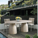 Meridian Cosenza Travertine 78" Travertine Finish Concrete Dining Table (3 Boxes) IMAGE 2