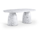 Meridian Cosenza White 78" Marble Finish Concrete Dining Table (3 Boxes) IMAGE 1