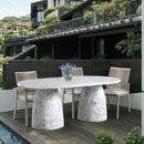 Meridian Cosenza White 78" Marble Finish Concrete Dining Table (3 Boxes) IMAGE 2