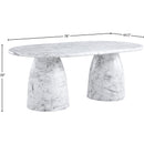 Meridian Cosenza White 78" Marble Finish Concrete Dining Table (3 Boxes) IMAGE 7