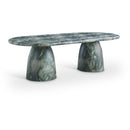 Meridian Cosenza Green 96" Marble Finish Concrete Dining Table (3 Boxes) IMAGE 1