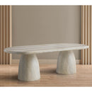 Meridian Cosenza Travertine 96" Travertine Finish Concrete Dining Table (3 Boxes) IMAGE 3