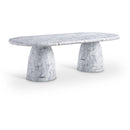 Meridian Cosenza White 96" Marble Finish Concrete Dining Table (3 Boxes) IMAGE 1