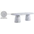 Meridian Cosenza White 96" Marble Finish Concrete Dining Table (3 Boxes) IMAGE 8