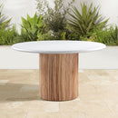 Meridian Sanremo White Concrete 53" Finished Concrete Indoor/Outdoor Dining Table IMAGE 3