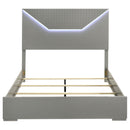 Coaster Furniture Ives 224971Q Queen Panel Bed LED Headboard - Grey High Gloss IMAGE 3