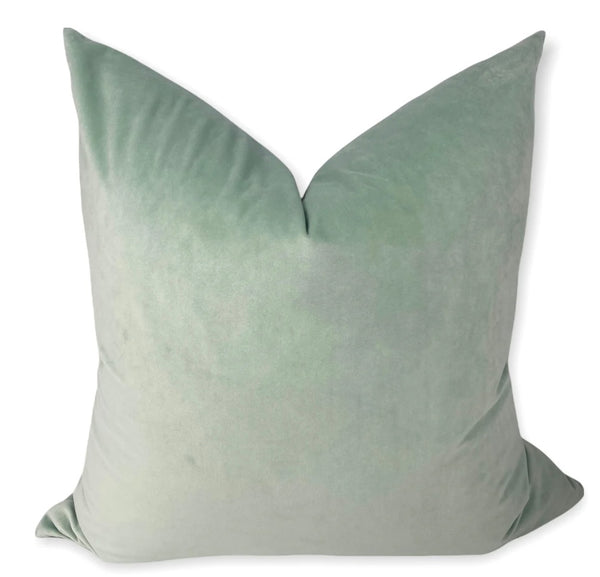 LUXE 22x22 PILLOW COVER -MINT BLUE