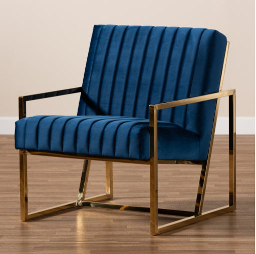 TSF-5510 Fabric Dark Blue Sofa And Chair Set