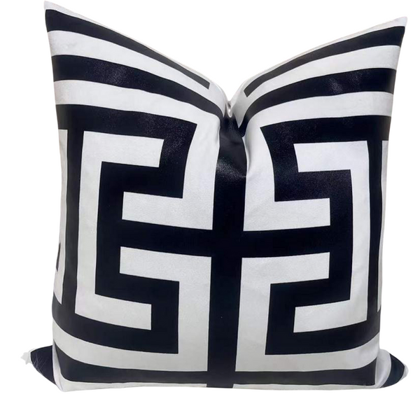 LUXE GEOMETRIC 22x22 PILLOW COVER -BLACK&WHITE