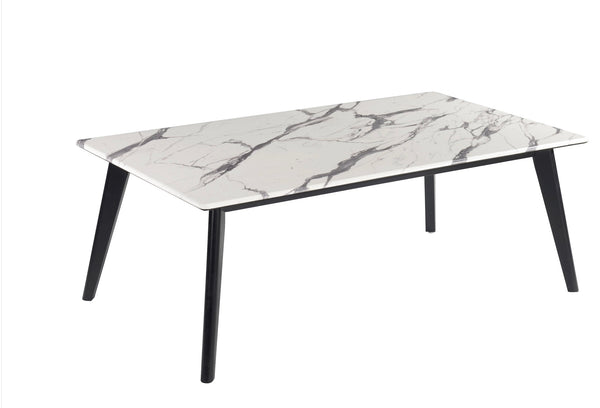 Bayhill Rectangle Faux Marble Top Coffee Table Black And White 723578