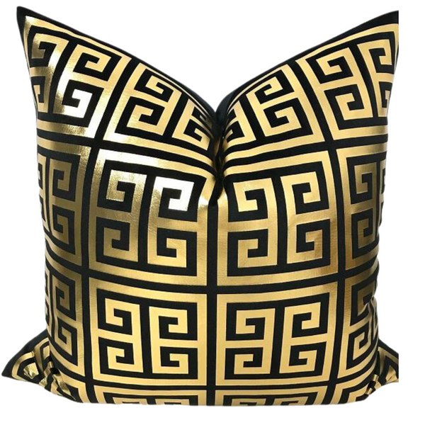 GLIDE 22x22 PILLOW COVER-BLACK &GOLD
