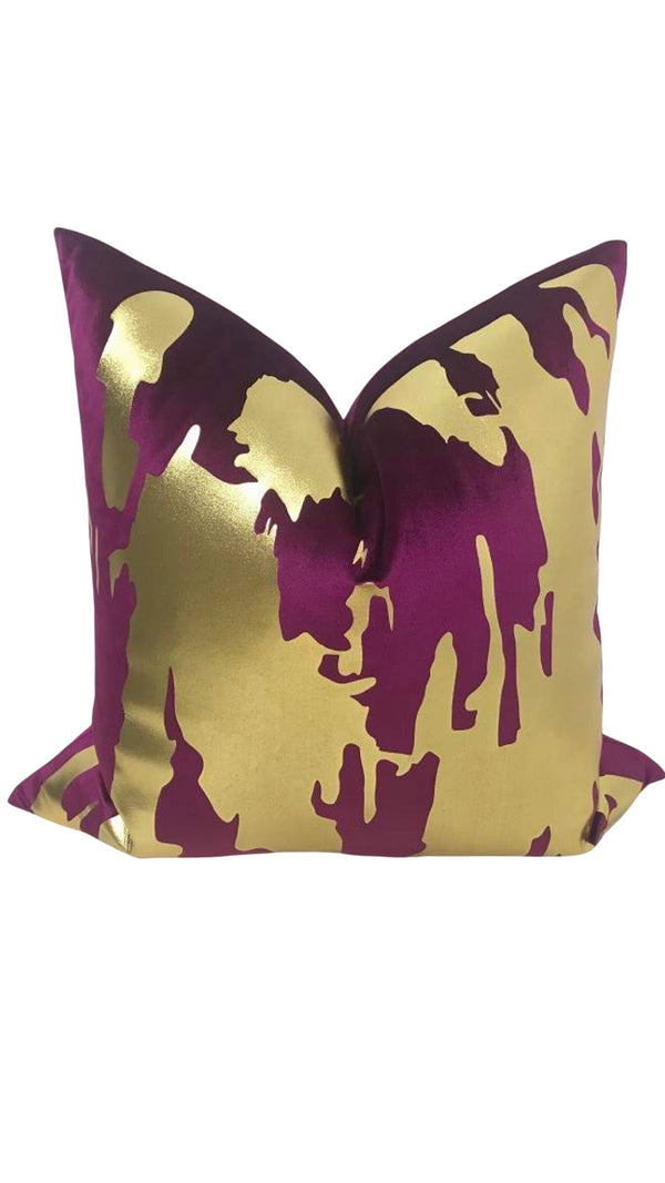 NORDIC 20” X 20”   PILLOW COVER - PURPLE & GOLD