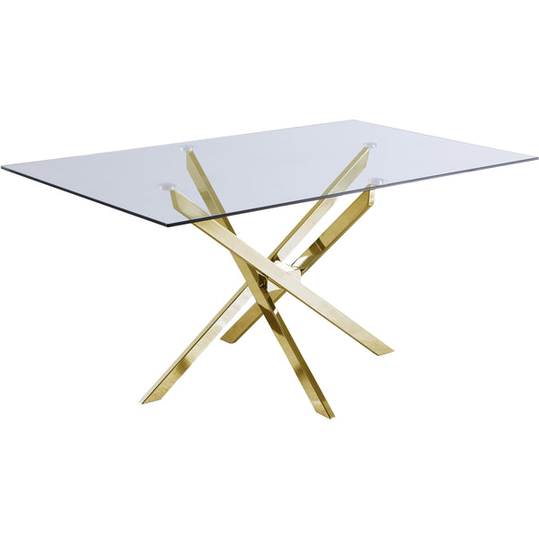 Meridian Xander Dining Table with Glass Top and Pedestal Base 902-T IMAGE 1