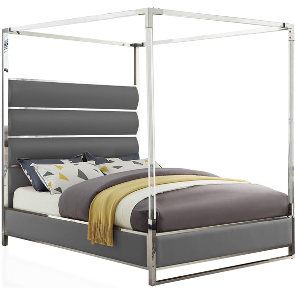 Meridian Encore King Upholstered Canopy Bed EncoreGrey-K IMAGE 1