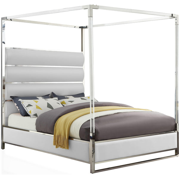 Meridian Encore King Upholstered Canopy Bed EncoreWhite-K IMAGE 1