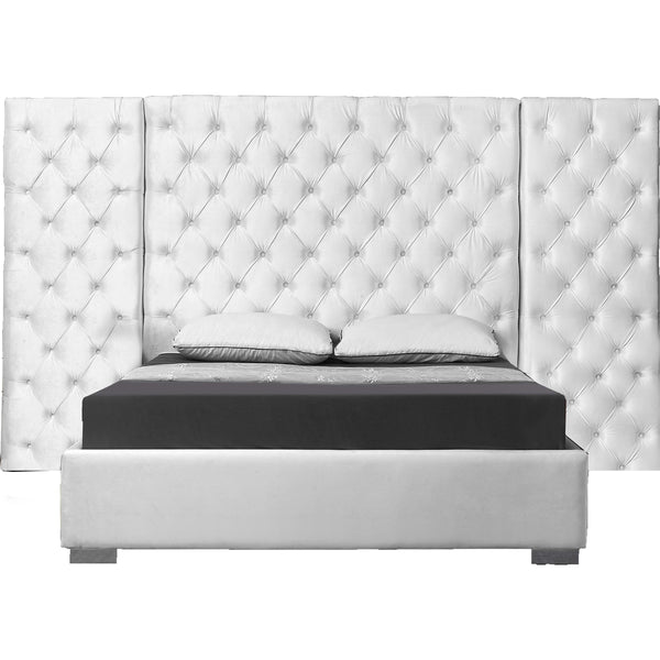 Meridian Grande King Upholstered Platform Bed GrandeWhite-K IMAGE 1