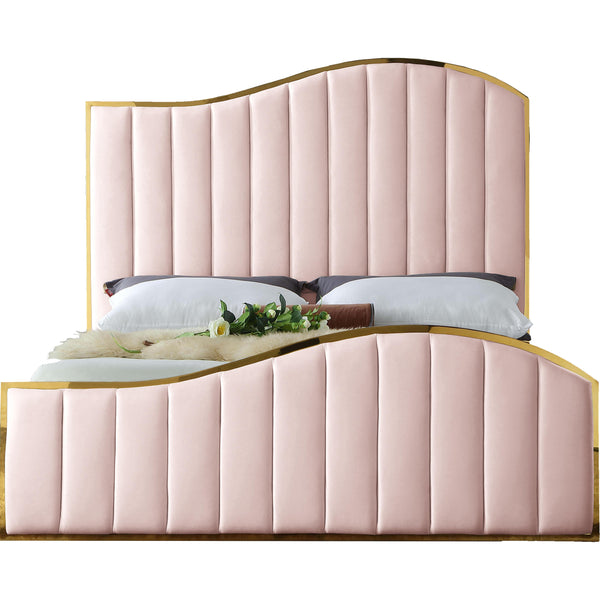 Meridian Jolie Queen Upholstered Platform Bed JoliePink-Q IMAGE 1
