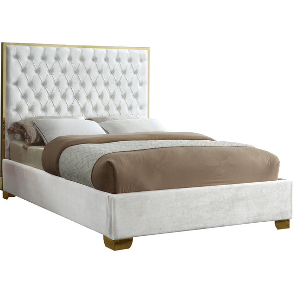 Meridian Lana Full Upholstered Platform Bed LanaWhite-F IMAGE 1