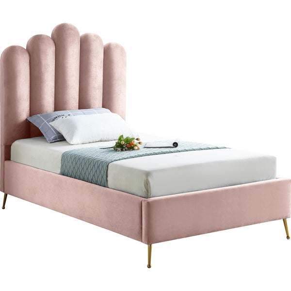 Meridian Lily Twin Upholstered Platform Bed LilyPink-T IMAGE 1