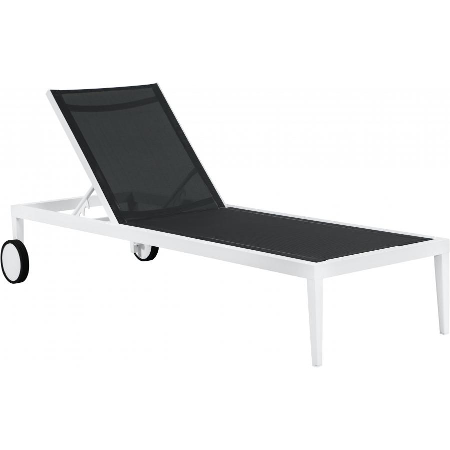 Meridian Furniture Nizuc Outdoor Patio Adjustable Sun Chaise Lounge Chair - White Frame Meridian Furniture Nizuc Outdoor Patio Adjustable Sun Chaise Lounge Chair - White Frame