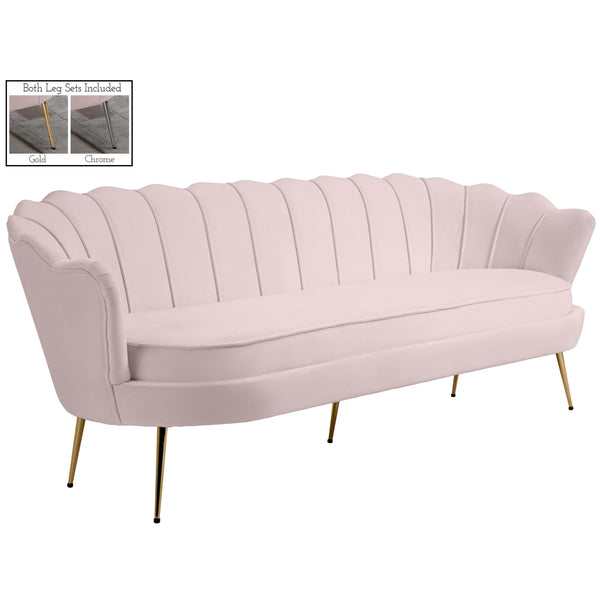 Meridian Gardenia Stationary Fabric Sofa 684Pink-S IMAGE 1