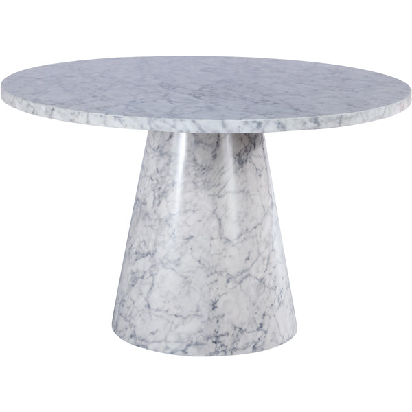 Meridian Round Omni Dining Table with Faux Marble Top and Pedestal Base 921-T IMAGE 1