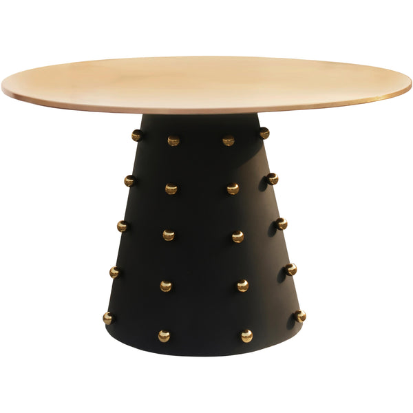 Meridian Round Raven Dining Table with Metal Top and Pedestal Base 957-T IMAGE 1