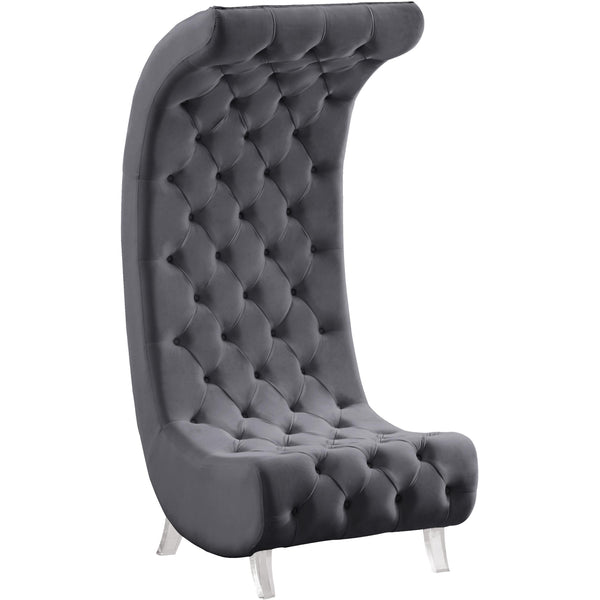 Meridian Crescent Stationary Fabric Accent Chair 568Grey-C IMAGE 1