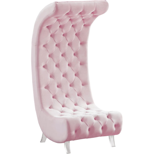 Meridian Crescent Stationary Fabric Accent Chair 568Pink-C IMAGE 1