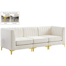 Meridian Alina Stationary Fabric Sofa 604Cream-S93 IMAGE 1