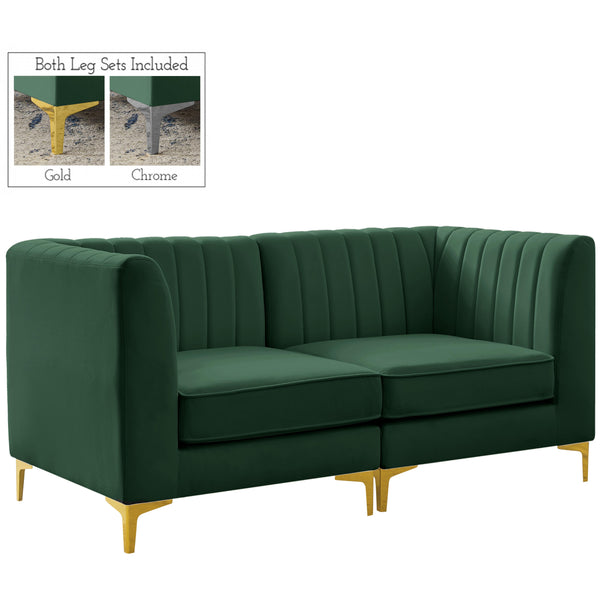 Meridian Alina Stationary Fabric Sofa 604Green-S67 IMAGE 1