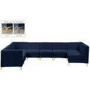 Meridian Alina Fabric Sectional 604Navy-Sec8A IMAGE 1