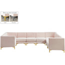 Meridian Alina Fabric Sectional 604Pink-Sec8C IMAGE 1