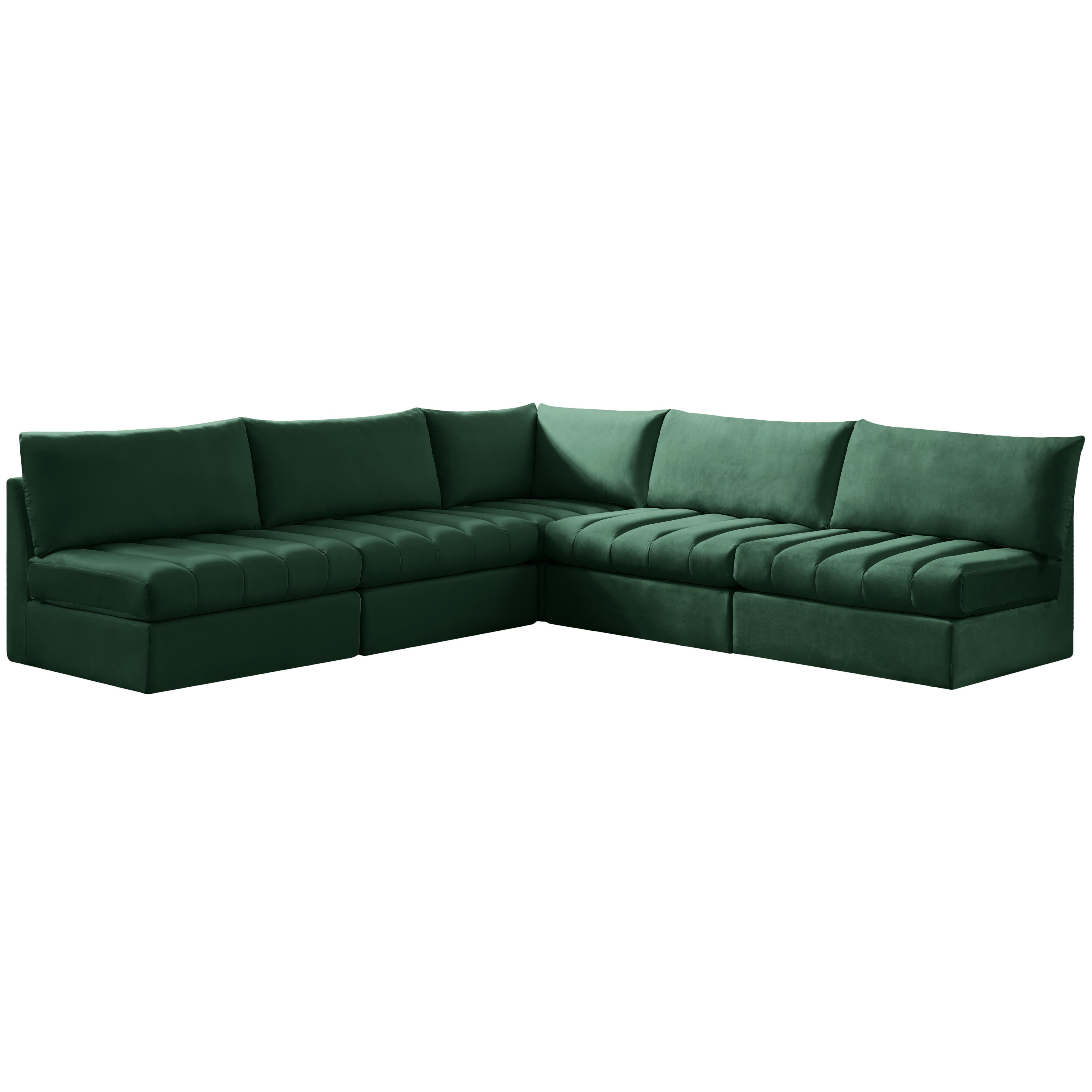 Meridian Jacob Green Velvet Modular Sectional
