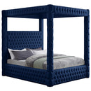 Meridian Royal Queen Canopy Bed RoyalNavy-Q IMAGE 1