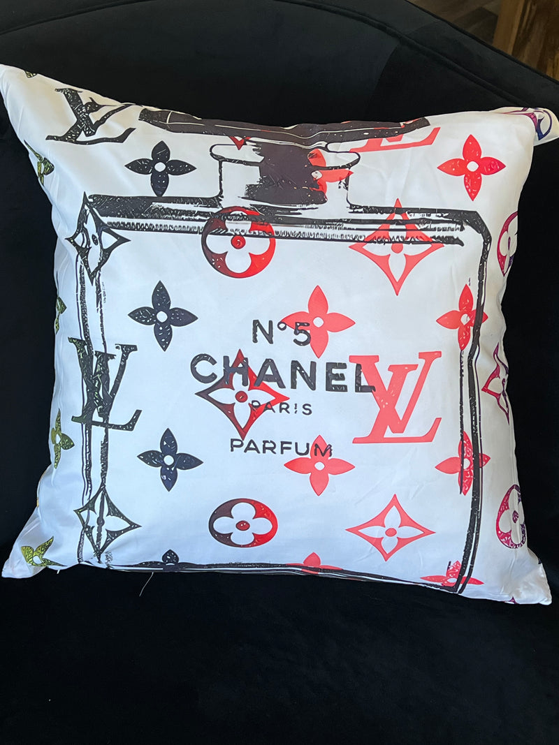 CHANEL&LV PERFUME 20X20 PILLOW COVER-MULTICOLOR