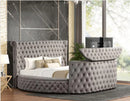 Patron Queen Bed W/ TV Footboard Gray Queen Bed