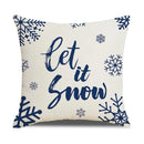 LET IT SNOW 18x18 PILLOW COVER- WHITE&BLUE