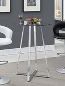 100026 Zanella Glass Top Bar Table Chrome