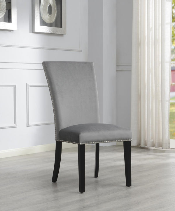 D135C-GRY GRAY VELVET DINING CHAIR